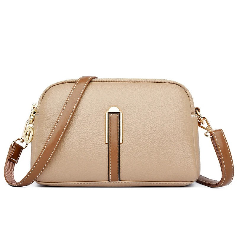 Luxury Genuine Leather Crossbody Bag for Women - Soft Cowhide Messenger Bag with Elegant Flap Closure Trendha