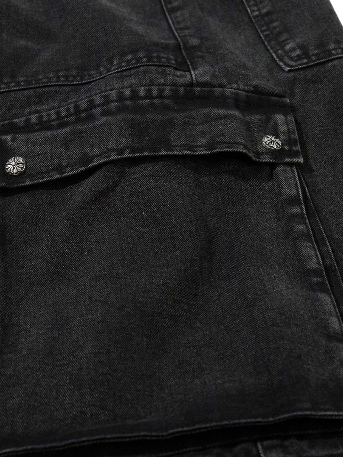 Grommet Design Multi-Pocket Cargo Jeans - Goatlv
