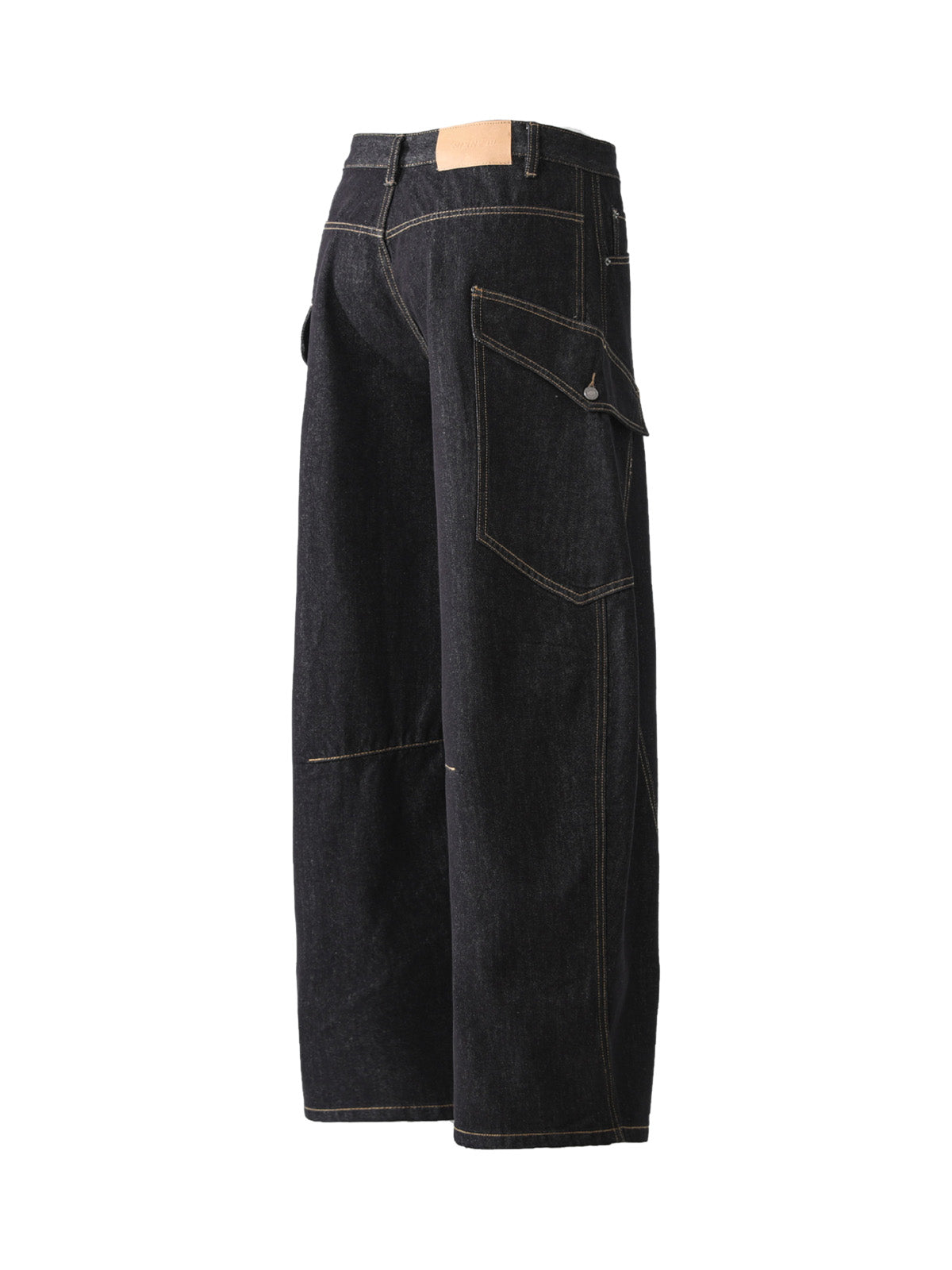 Multi-Pocket Deconstructed Washed Barrel Cargo Jeans - Goatlv
