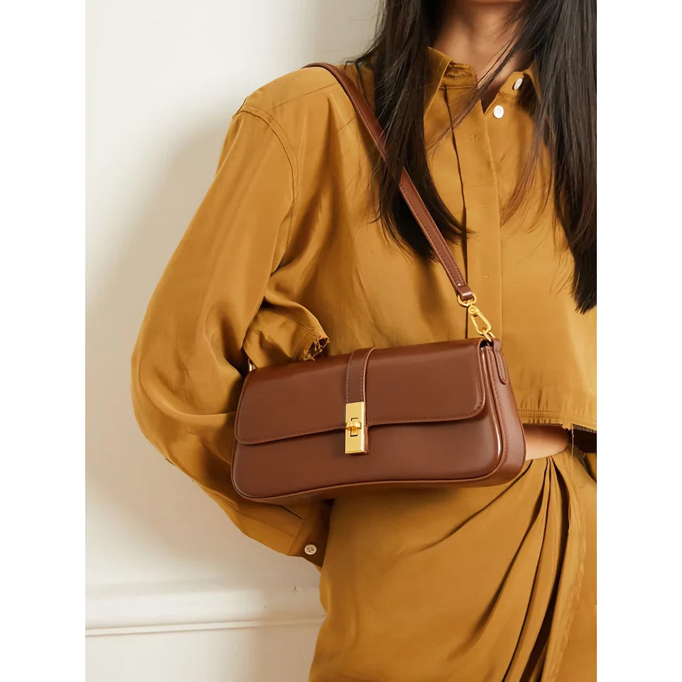 Vintage Genuine Leather Shoulder and Crossbody Bag Trendha