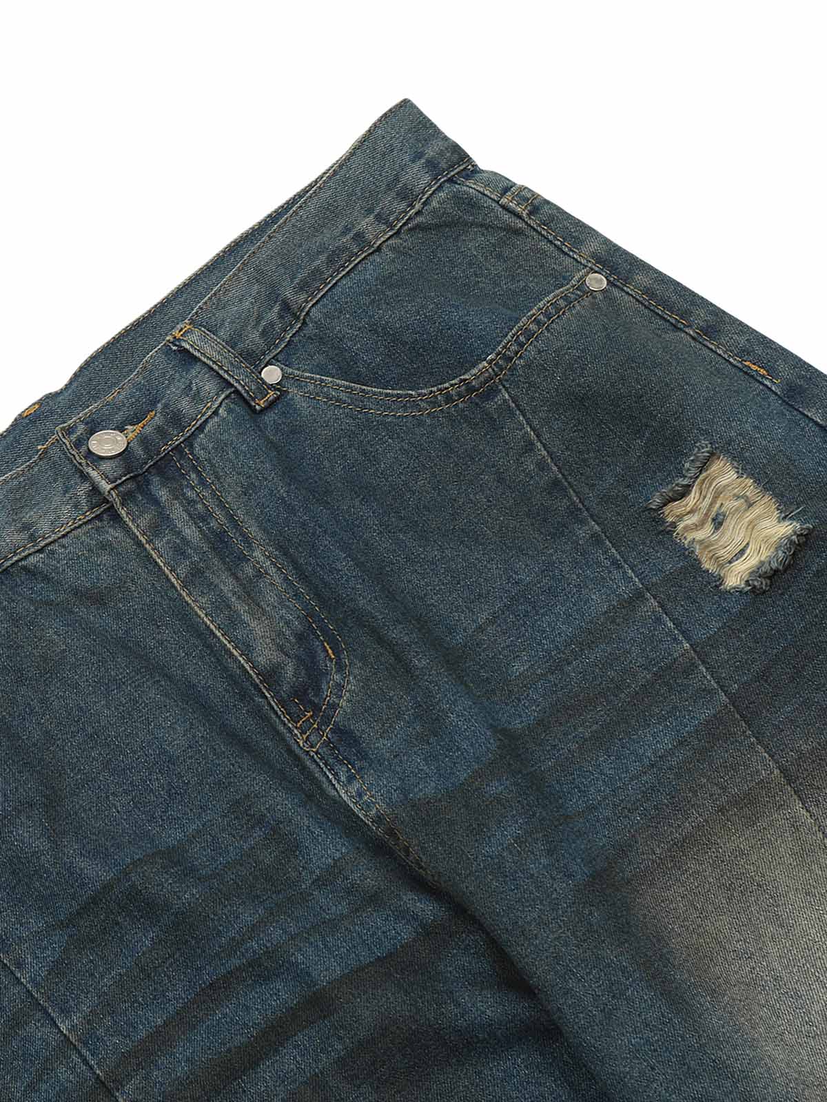 Dirty Dyed Washed Straight Jeans - Goatlv