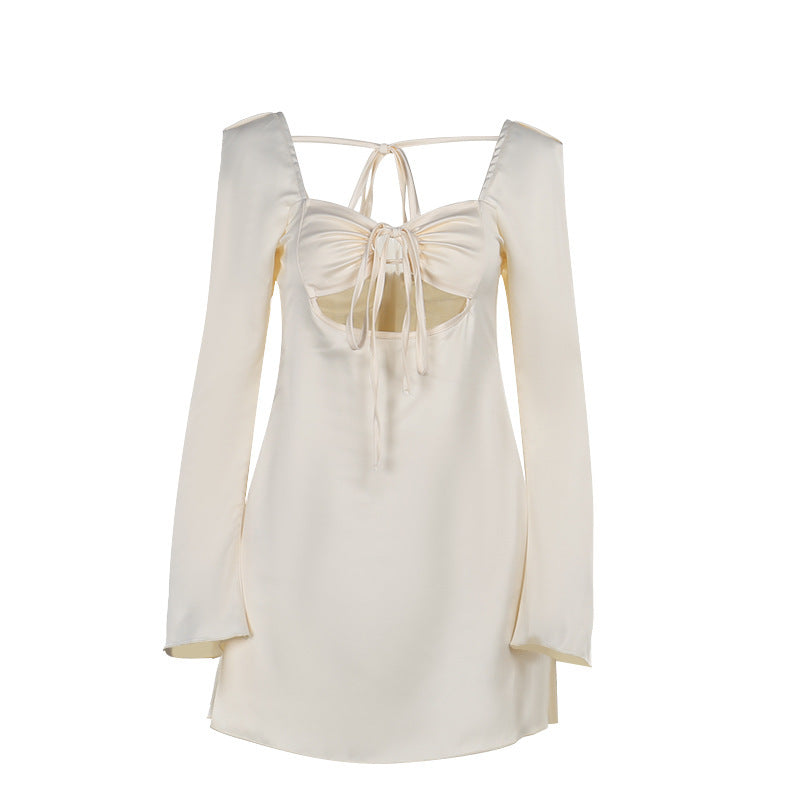 Autumn Fashion Slim-fit Lace Up Hollow Dress Nyzzle