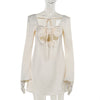Autumn Fashion Slim-fit Lace Up Hollow Dress Nyzzle
