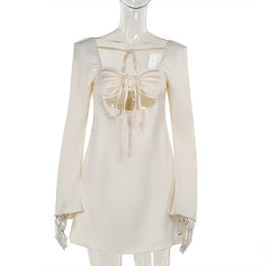 Autumn Fashion Slim-fit Lace Up Hollow Dress Nyzzle