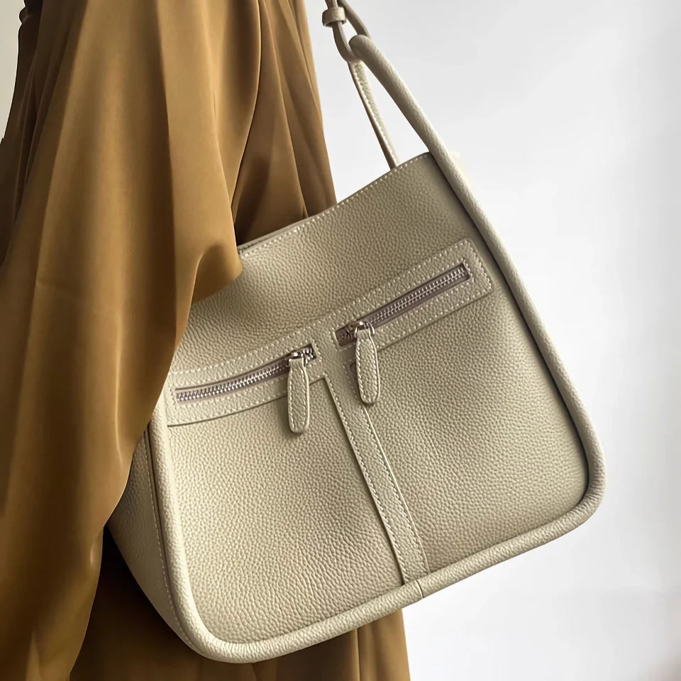 Genuine Leather Bucket Bag - Versatile Women's Shoulder & Handheld Tote Trendha