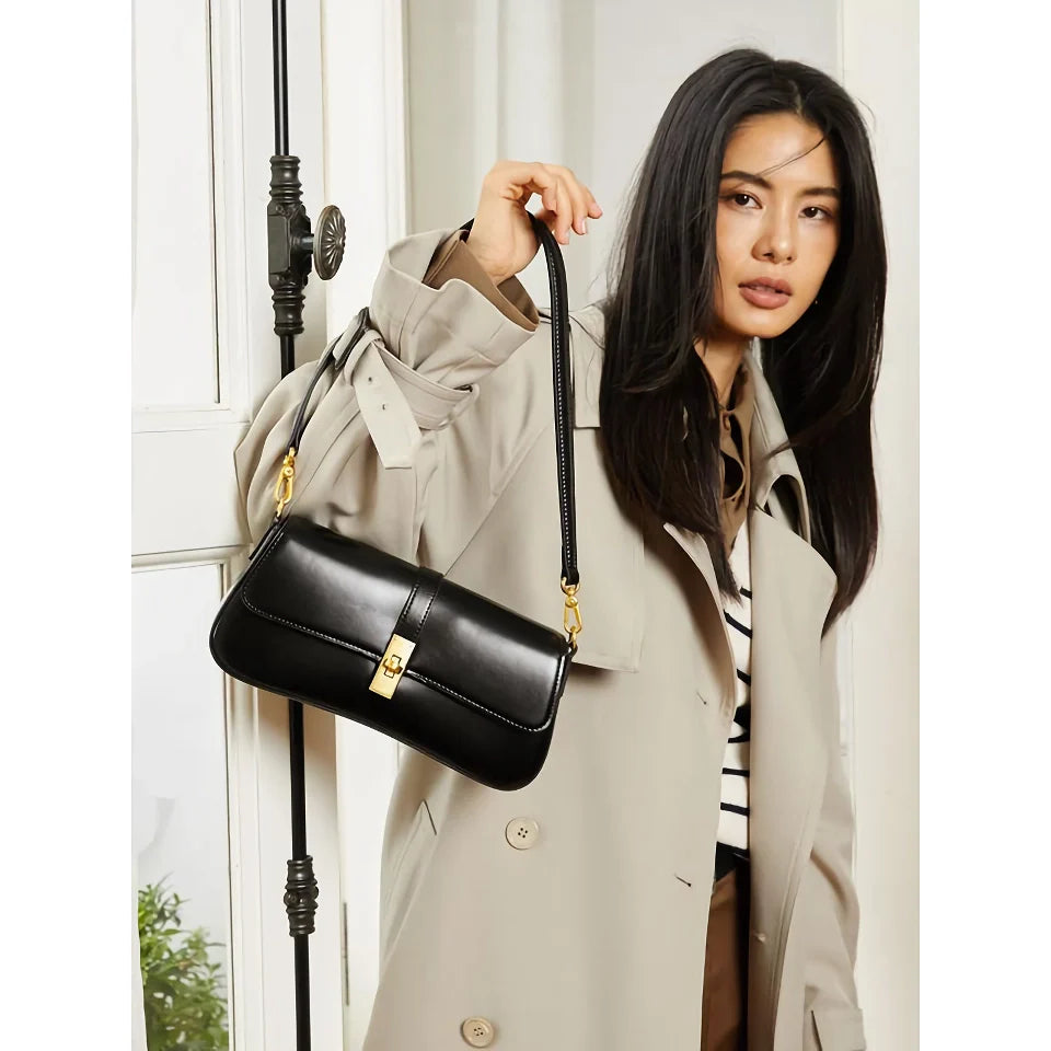 Vintage Genuine Leather Shoulder and Crossbody Bag Trendha