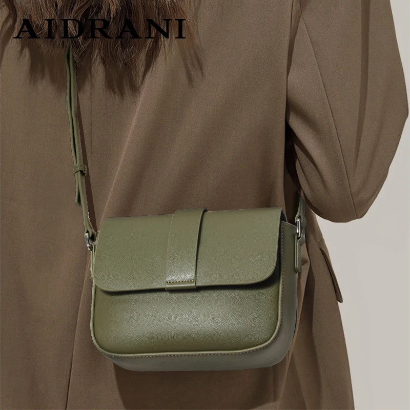 Stylish Soft Leather Crossbody Bag - 100% Cowhide Square Shoulder Bag Trendha