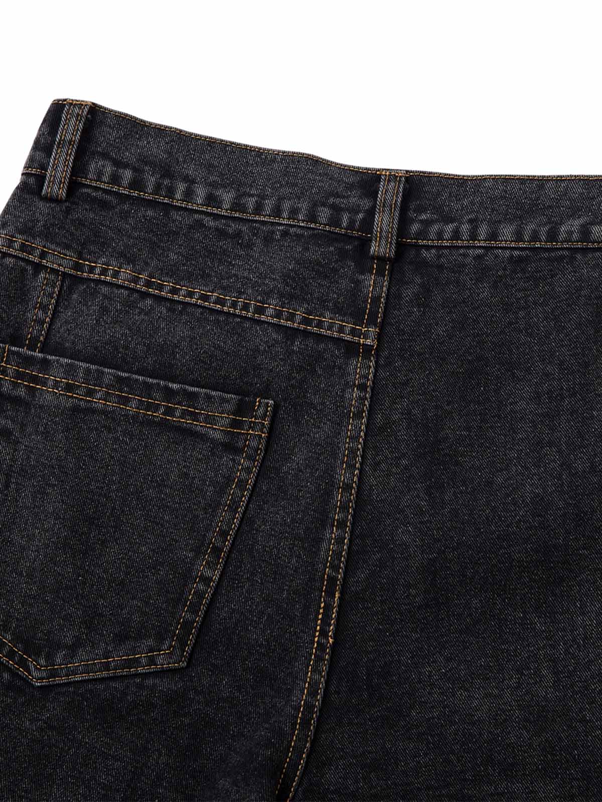 Washed Distressed Deconstructed Split Jeans - Goatlv