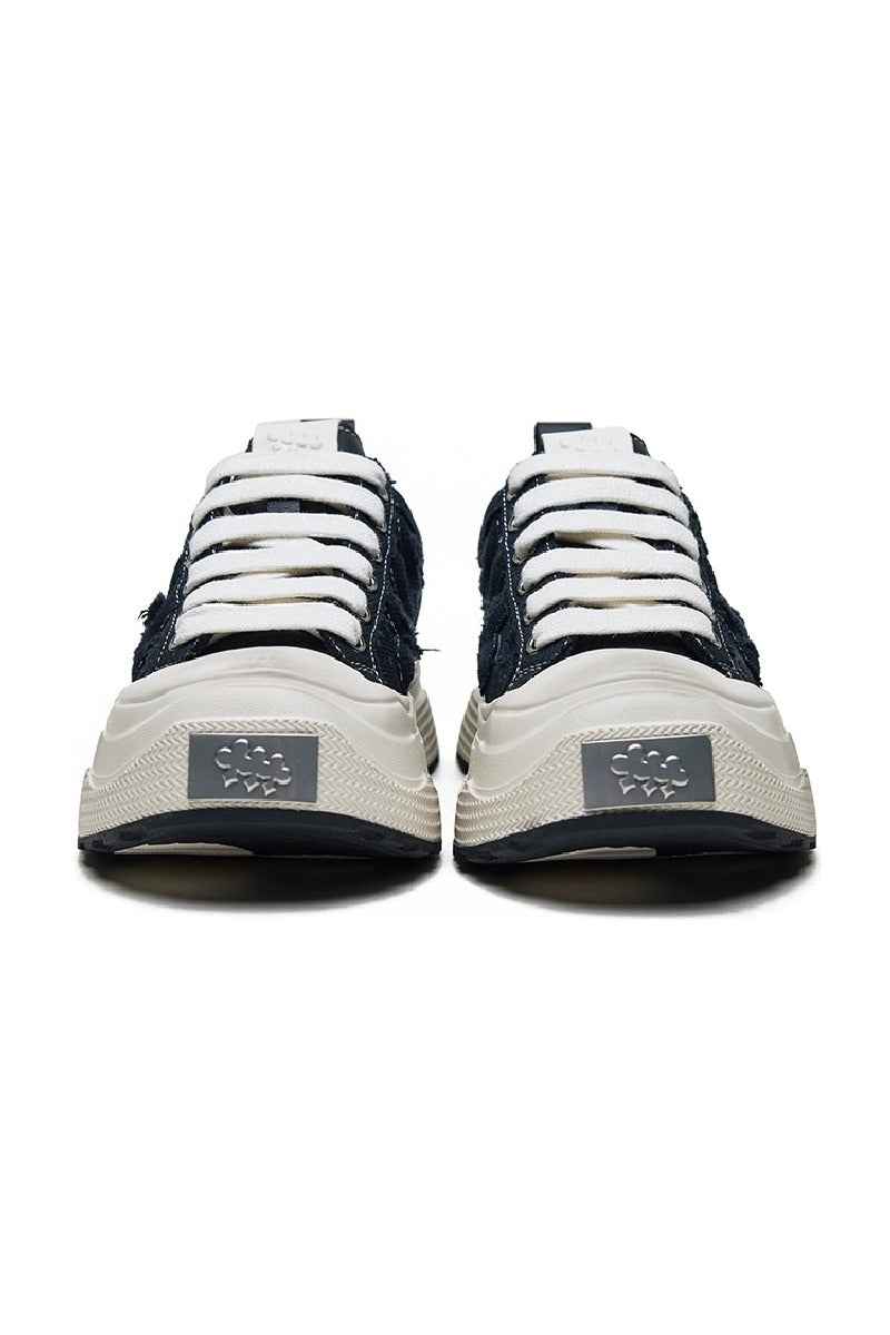 Pattern Platform Sneakers Black White