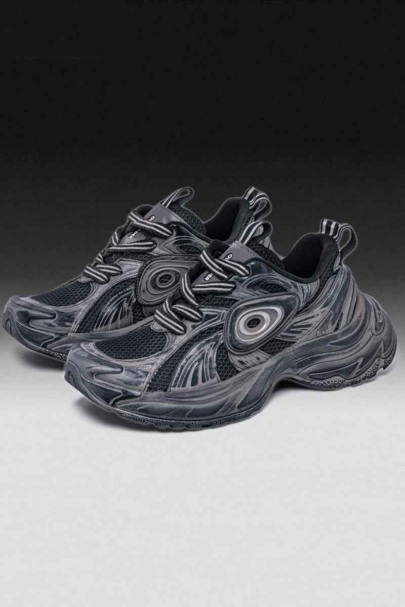 Chunky Running Sneakers Triple Black