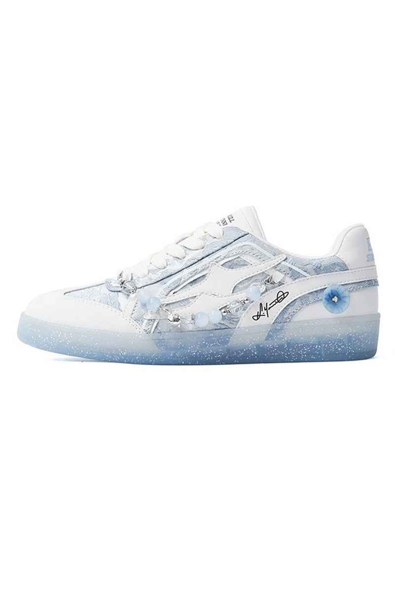Snow Crystal Platform Court Sneakers
