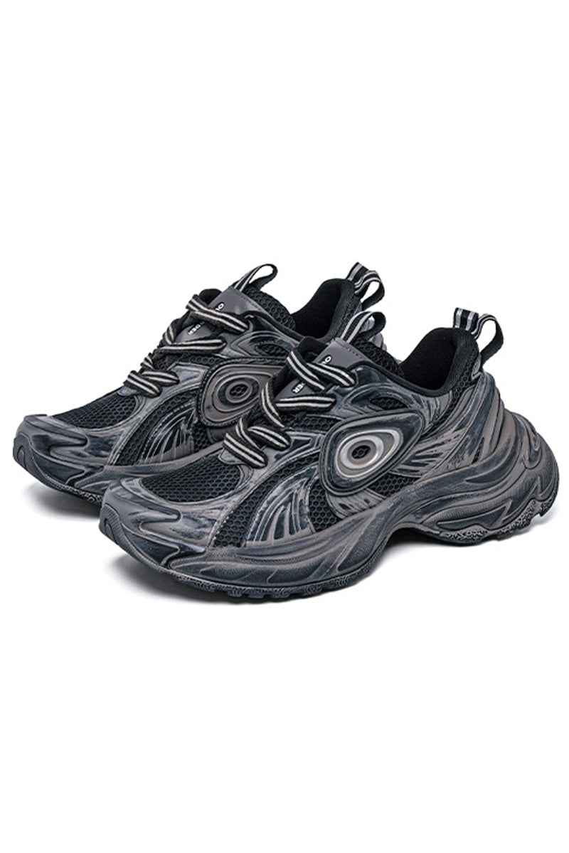 Chunky Running Sneakers Triple Black