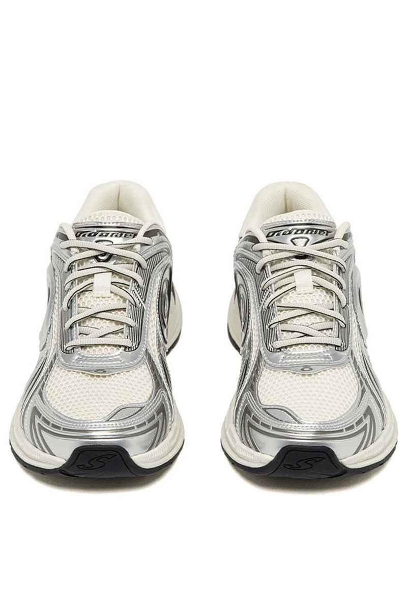 Metallic Running Sneakers Silver Black