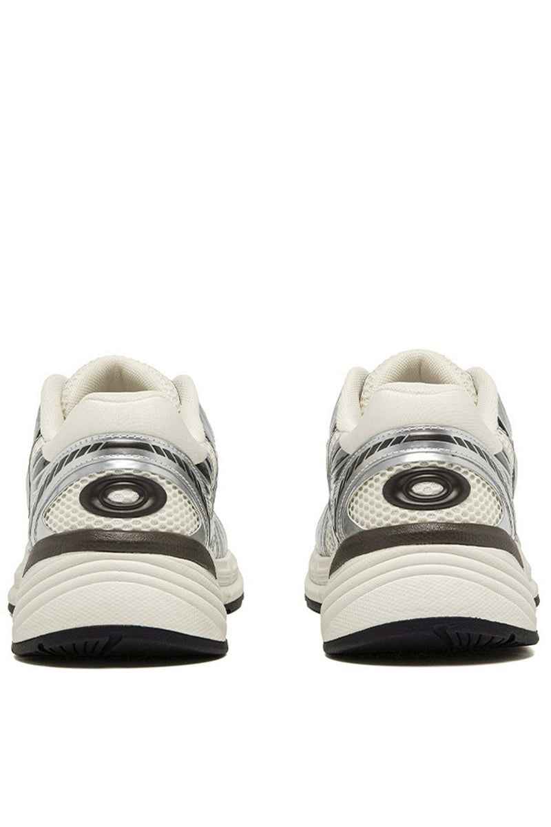 Metallic Running Sneakers Silver Black