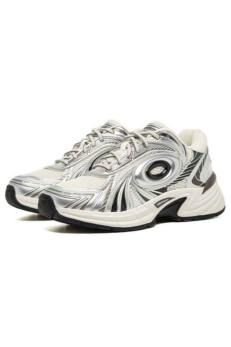 Metallic Running Sneakers Silver Black