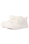 Silk All White Platform Canvas Chunky Sneakers