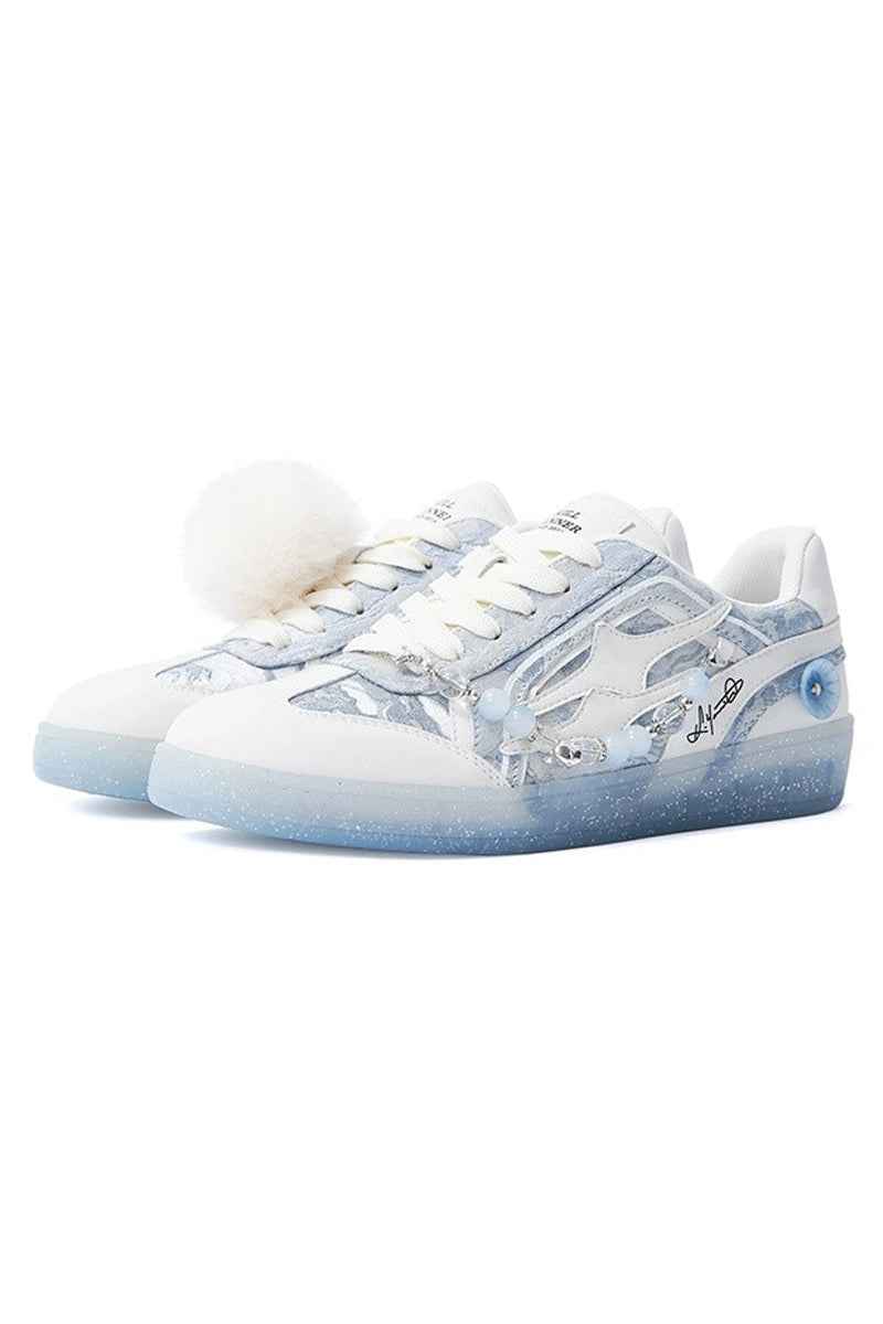Snow Crystal Platform Court Sneakers