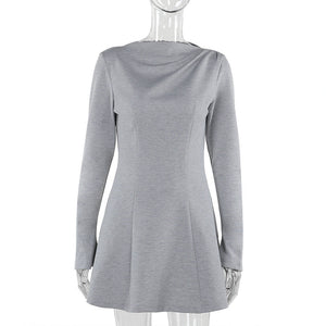 Fashion Slim-fitting Simple Long Sleeve Dress Women Nyzzle
