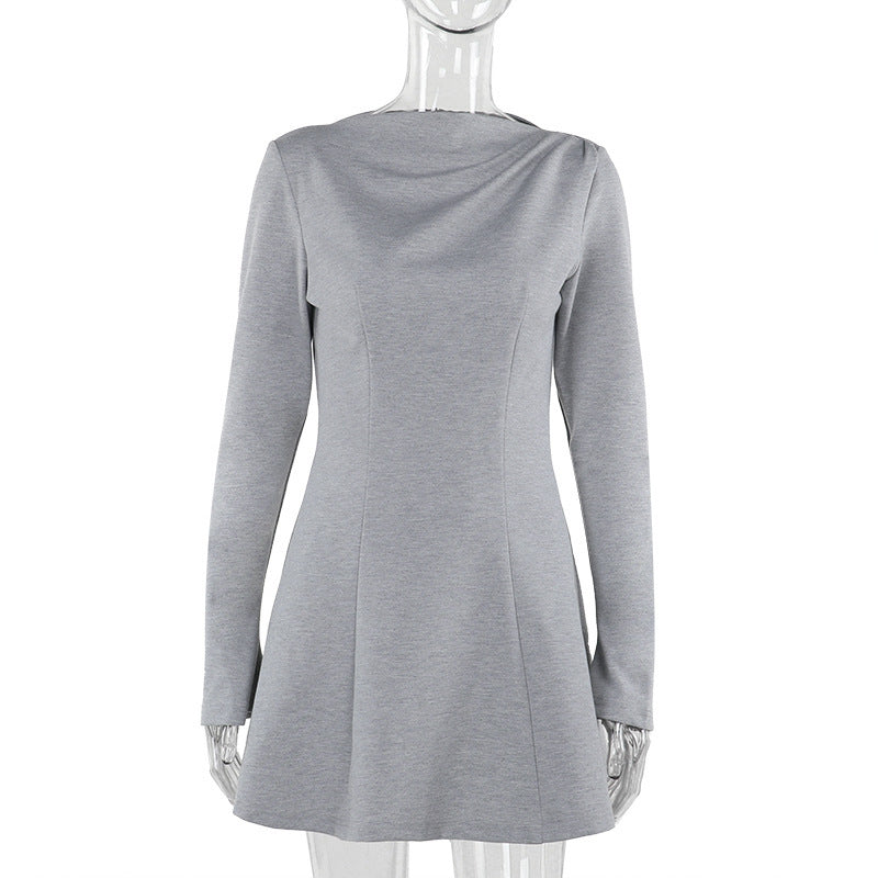 Fashion Slim-fitting Simple Long Sleeve Dress Women Nyzzle