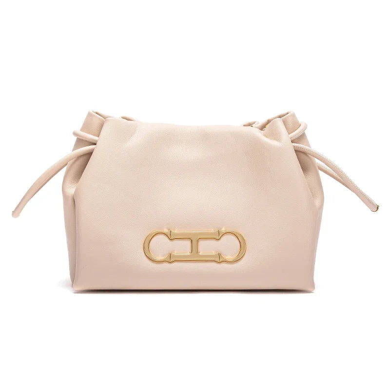 Chic Solid Color Retro Style Women's Drawstring Shoulder Bag Trendha