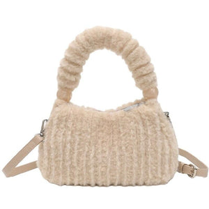 Plush Faux Fur Hobo Handbag Trendha