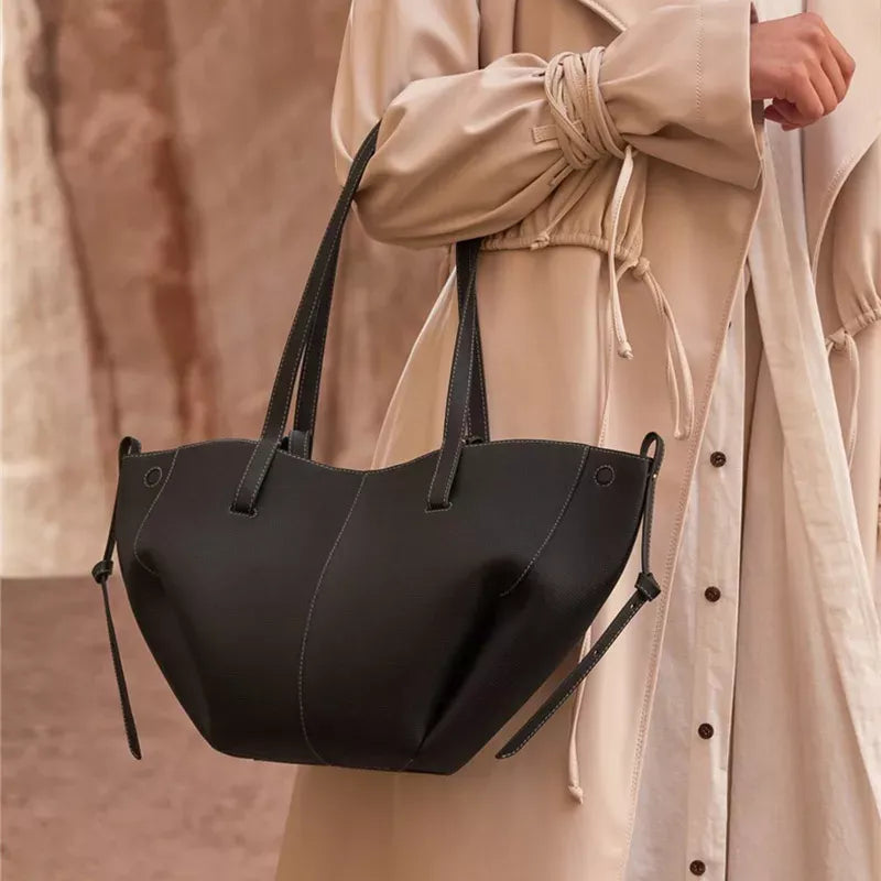 Elegant Large Leather Shoulder Bag Trendha