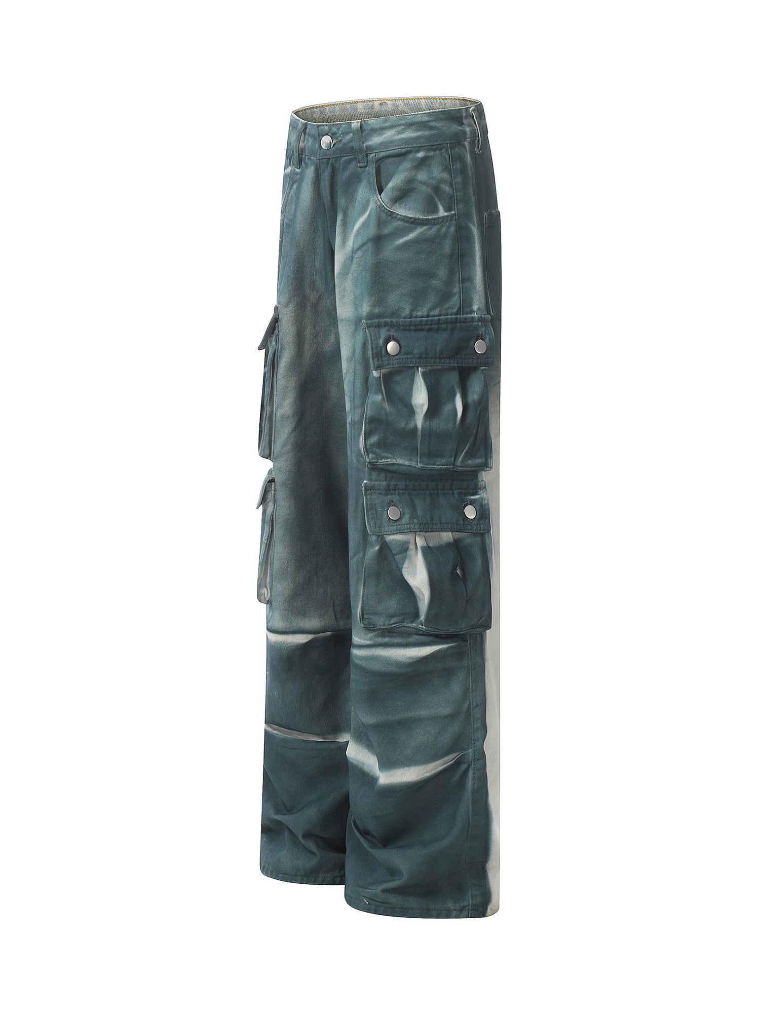 Goatlv Gradient Dip Dye Wash Multi-Pocket Cargo Jeans - 2276 - Goatlv