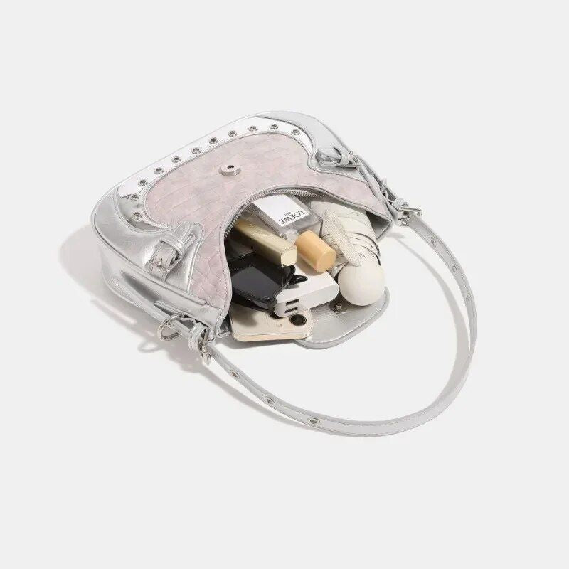 Gothic Silver Patchwork Harajuku Fashion Handbag Trendha