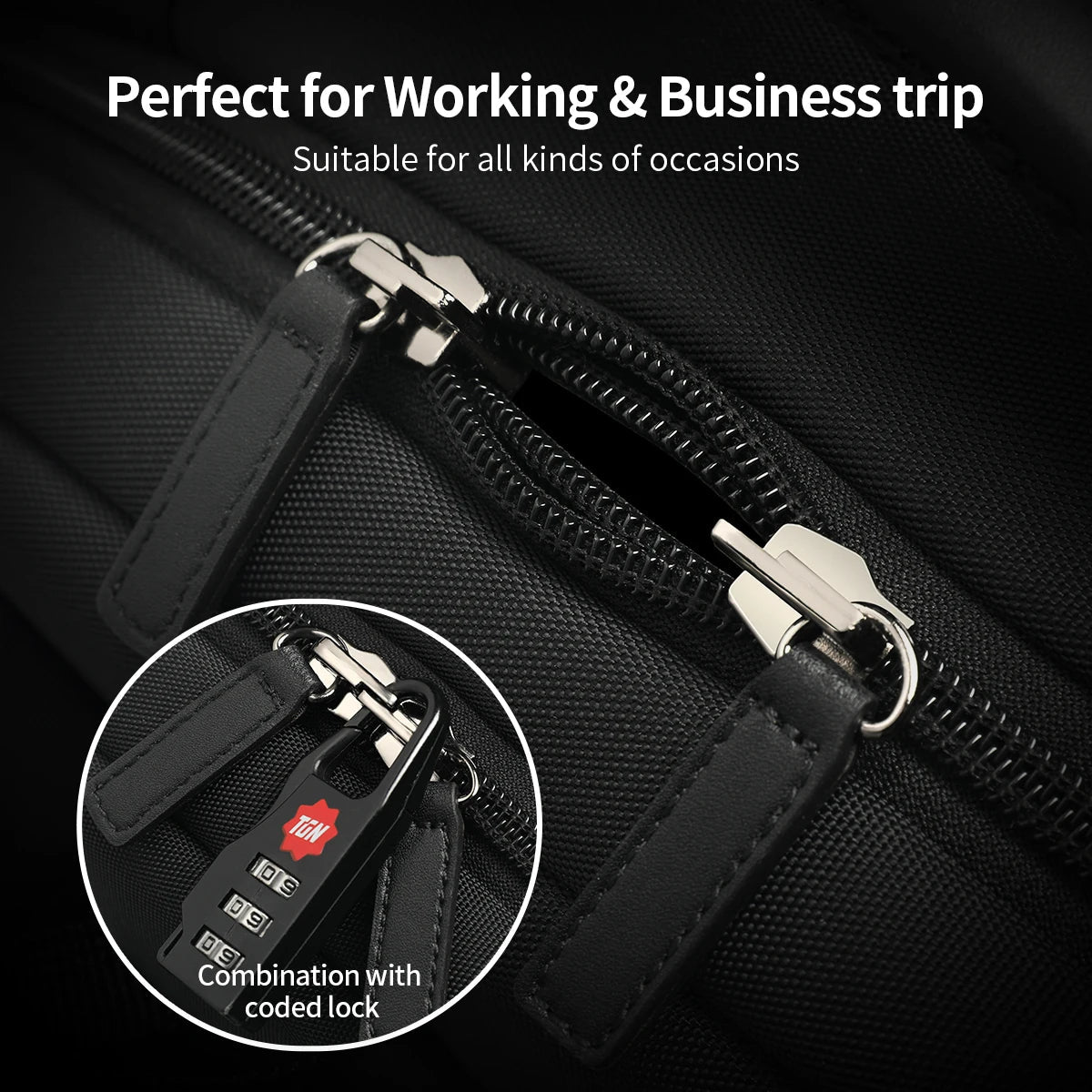Durable Business Laptop Backpack with Double-Layer Zipper Trendha