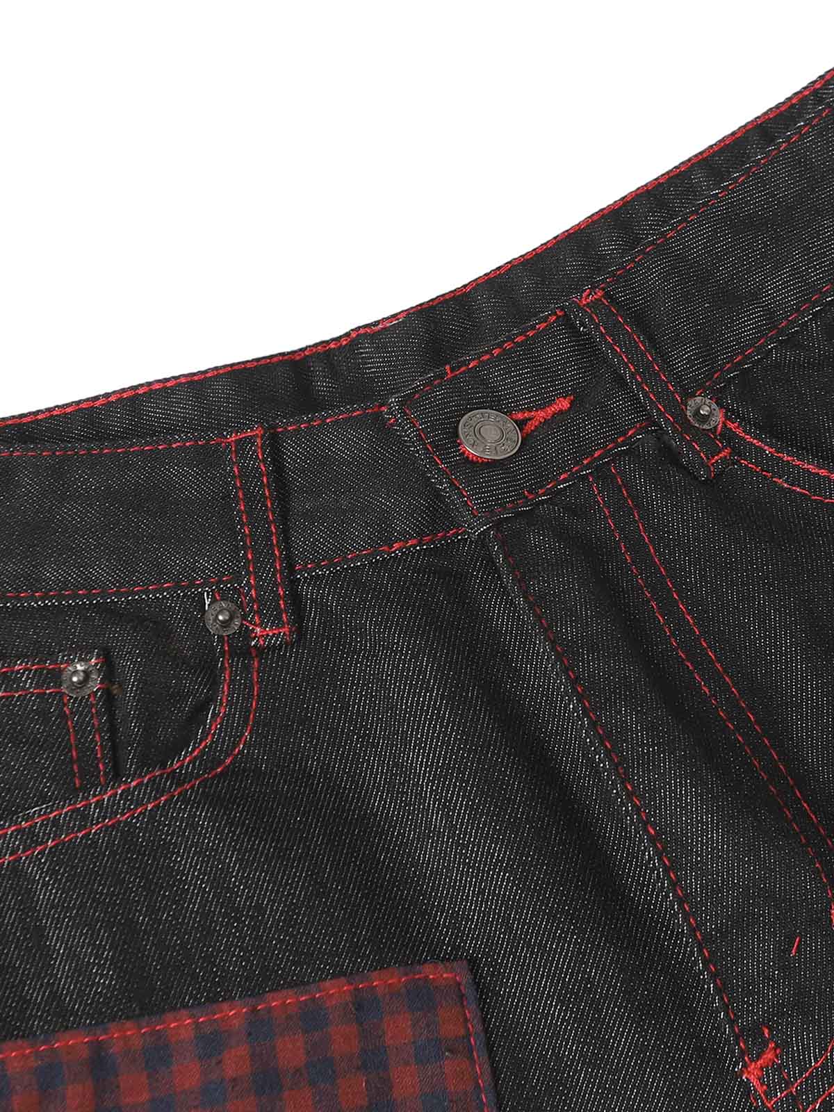 Retro Patchwork Baggy Jeans - Goatlv