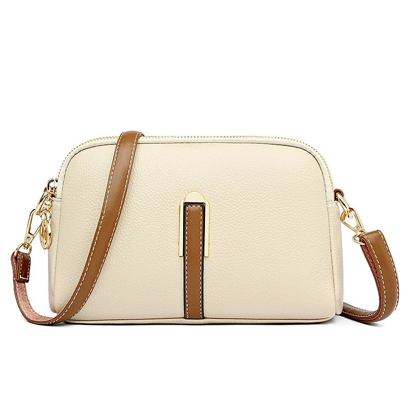 Luxury Genuine Leather Crossbody Bag for Women - Soft Cowhide Messenger Bag with Elegant Flap Closure Trendha