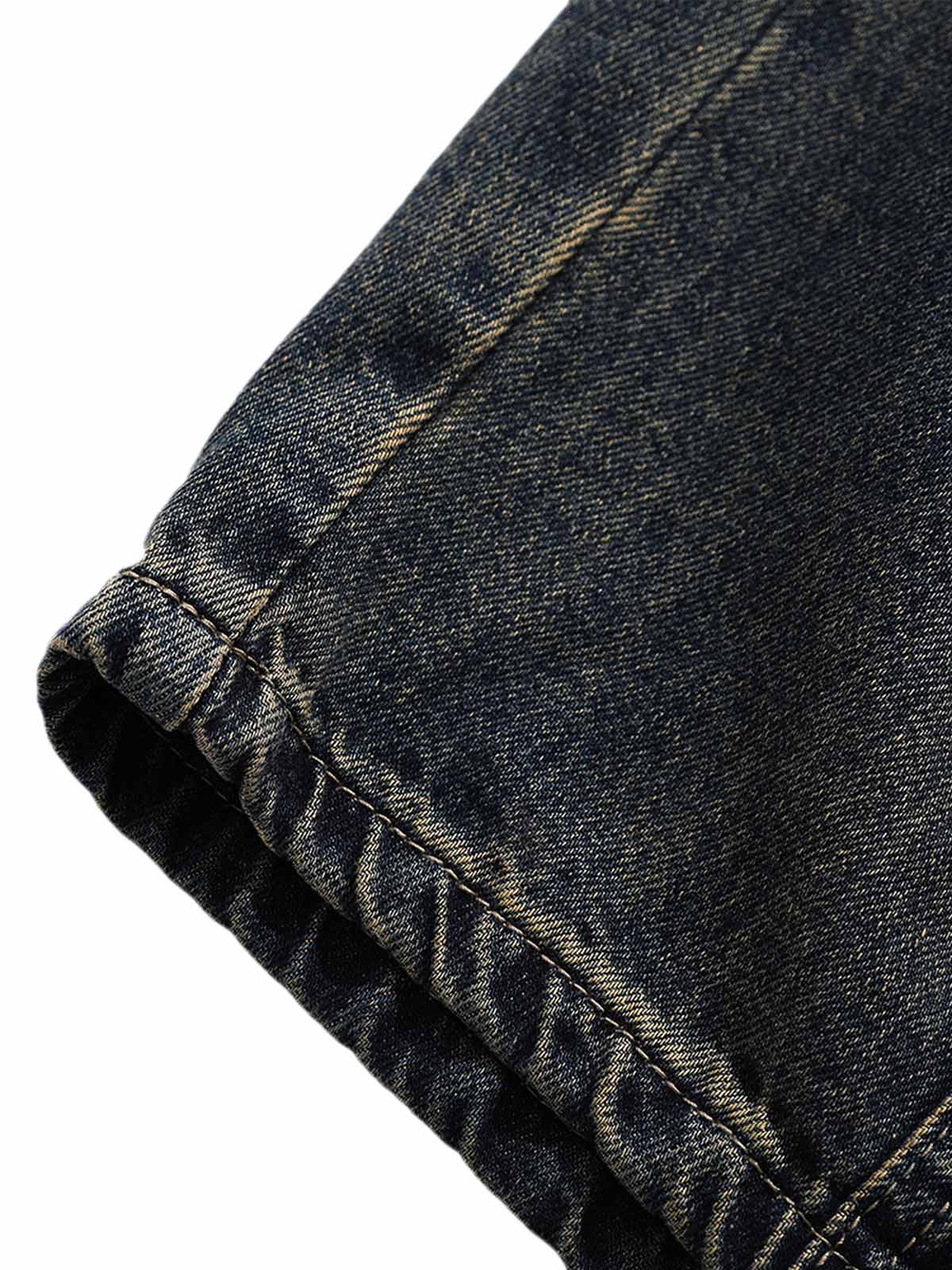 Washed Multi-Pocket Baggy Barrel Cargo Jeans - Goatlv