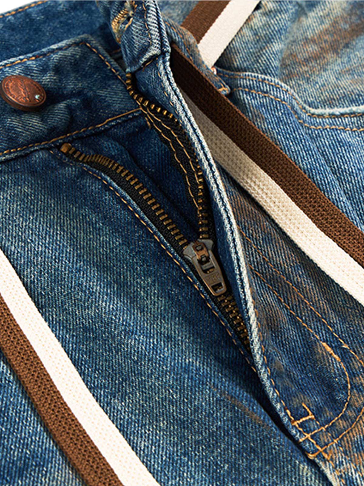 Retro Ink-Splashed Ripped Jeans - Goatlv