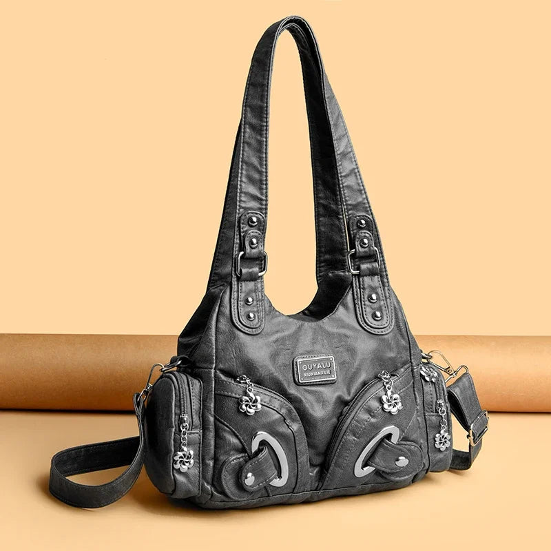 Women's Luxury Soft Leather Crossbody Tote Bag Trendha