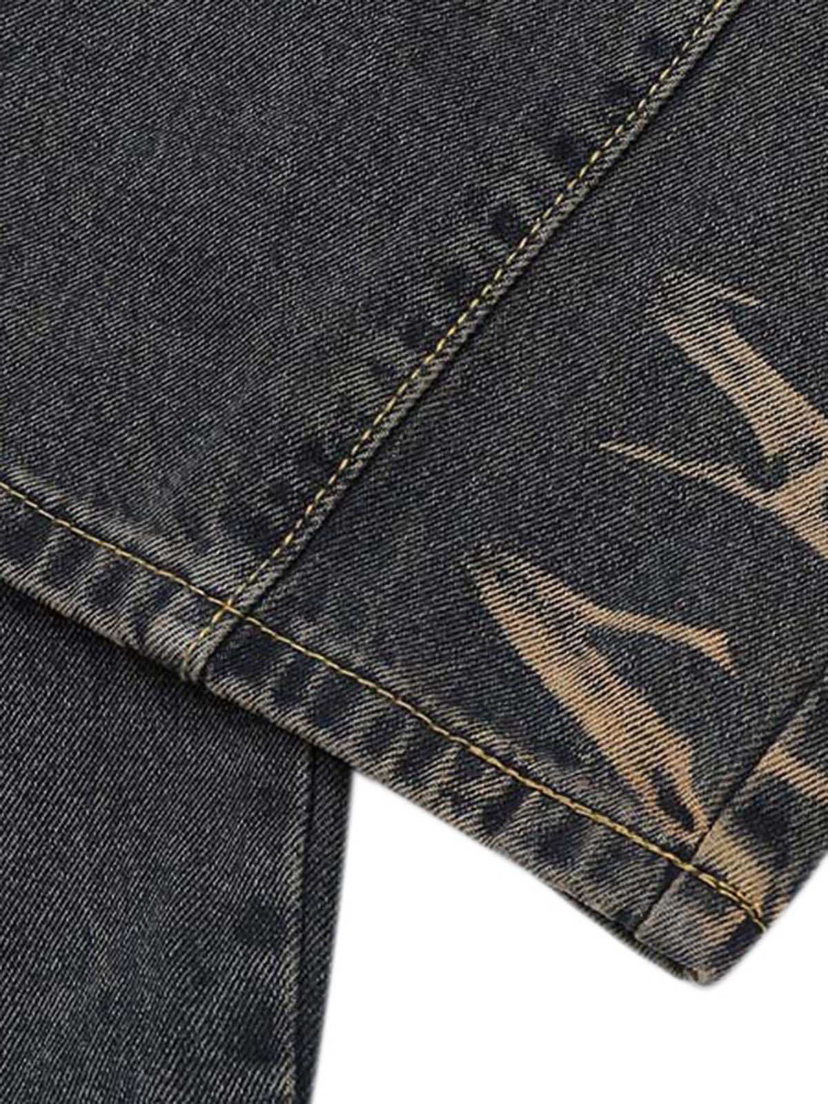 Vintage Washed Distressed Multi Pocket Cargo Jeans - Goatlv