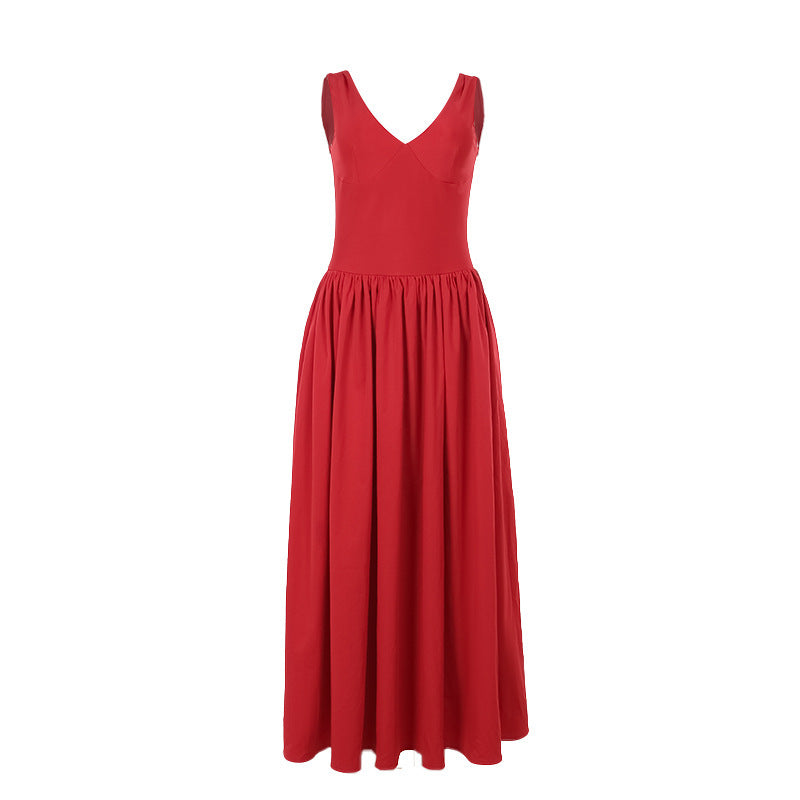 Slim Fit V-neck Vest For A- Line Dress Women Nyzzle