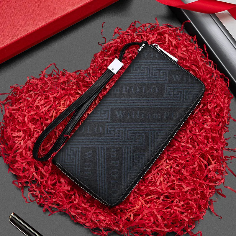 Men's Luxury Genuine Leather Long Wallet - Business Casual Clutch Bag & Card Holder Trendha