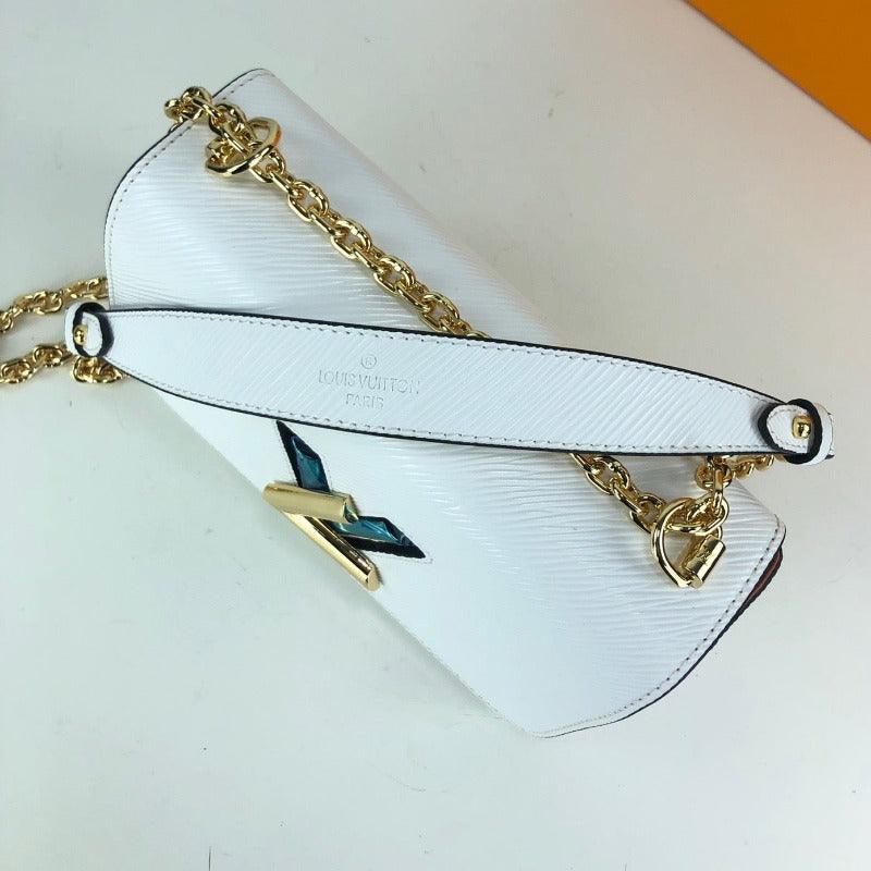 1984 - Twist Handbag With Chain White - GoatLV