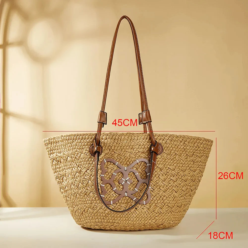 Striped Shoulder Beach Straw Bag Trendha