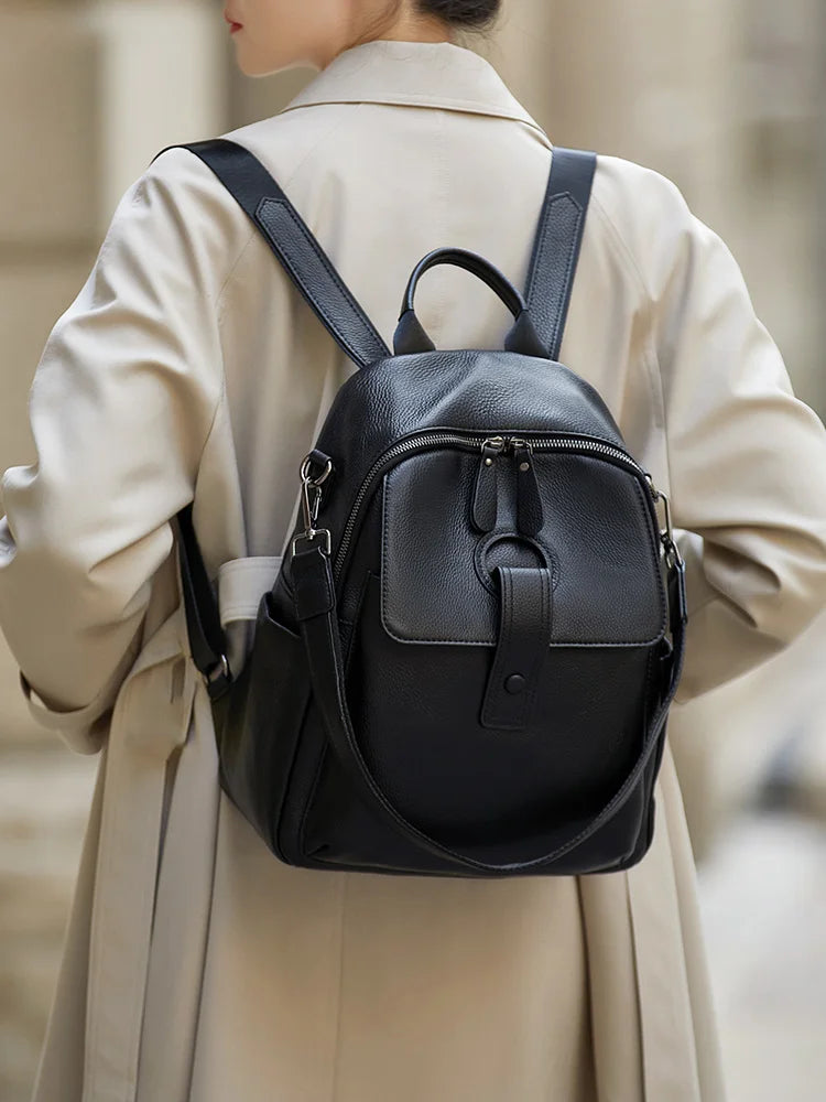 Elegant Genuine Leather Women's Backpack Trendha