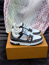 LUV Black and White Trainer  With Crystal Sneakers-103 Designer Sneakers