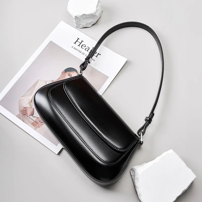 Luxury Genuine Leather Vintage Shoulder Bag for Women – High-Quality Cowhide Handbag Trendha