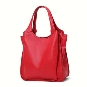 Genuine Leather Large-Capacity Tote Bag - Minimalist Cowhide Shoulder Handbag Trendha