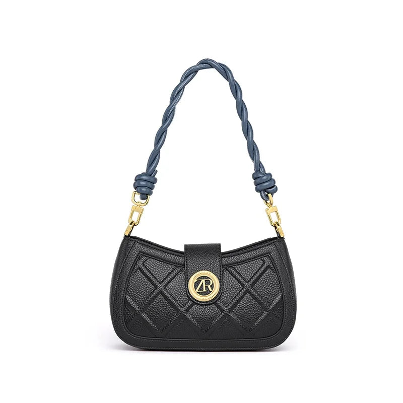 Handcrafted Genuine Leather Woven Crossbody Messenger Bag for Women Trendha