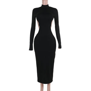 Women's Slim-fit Small Turtleneck Backless Butterfly Dress Nyzzle
