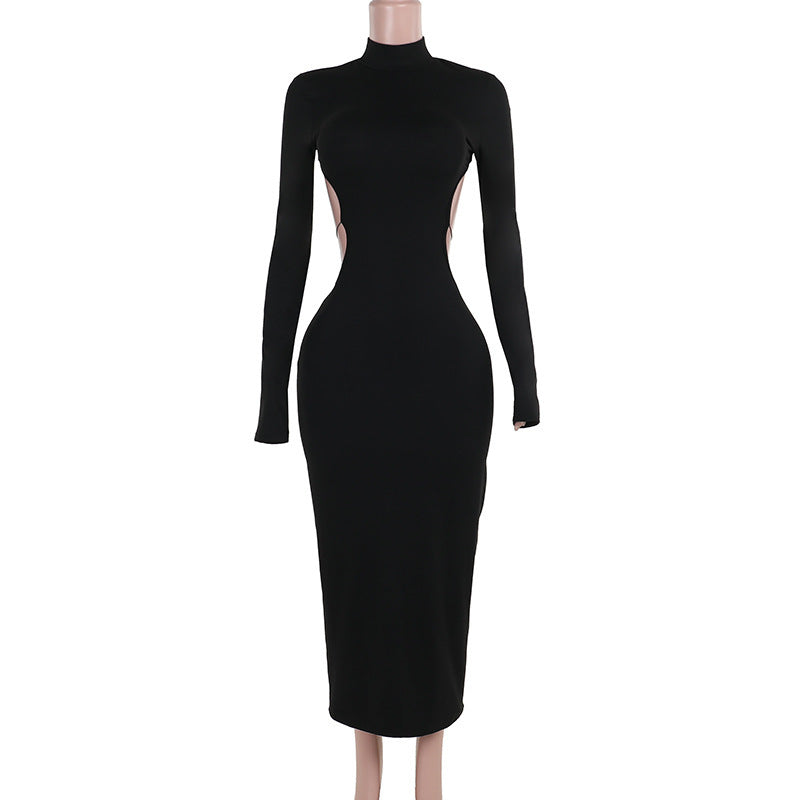 Women's Slim-fit Small Turtleneck Backless Butterfly Dress Nyzzle