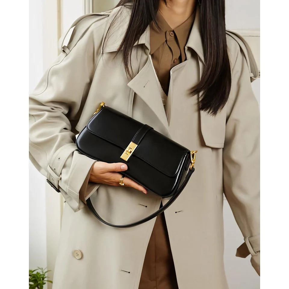 Vintage Genuine Leather Shoulder and Crossbody Bag Trendha