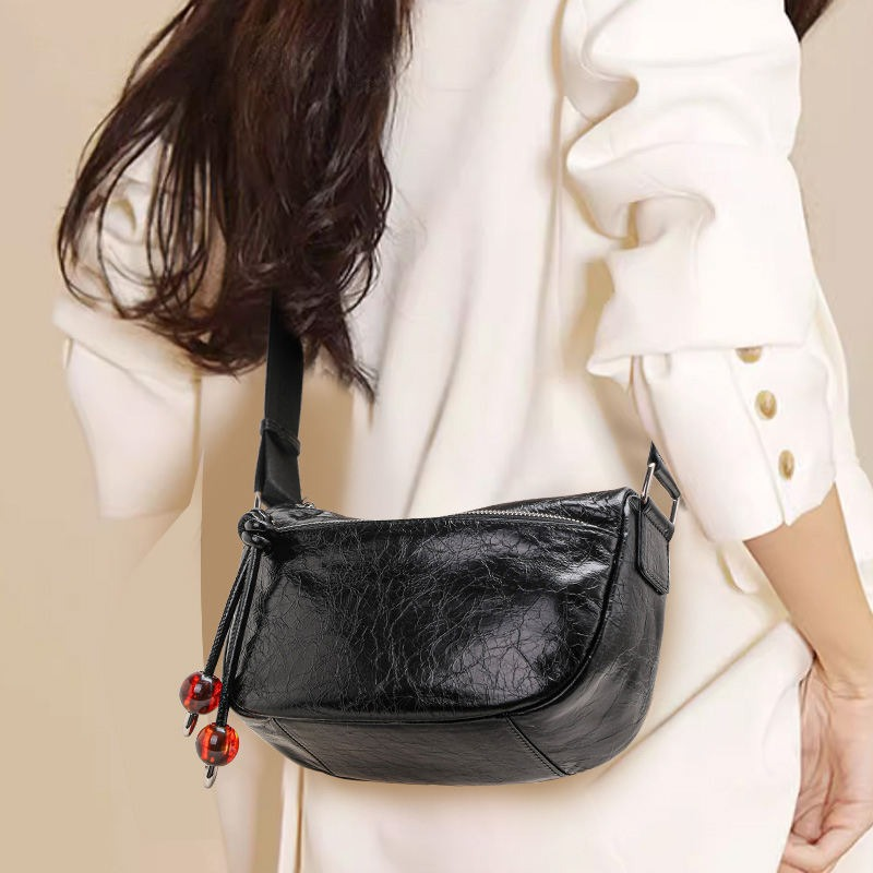 Stylish Pleated Textured Women's Soft Leather Crossbody Bag Trendha