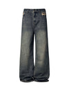 Washed Dirty-Dye Straight Jeans - 2352 - Goatlv
