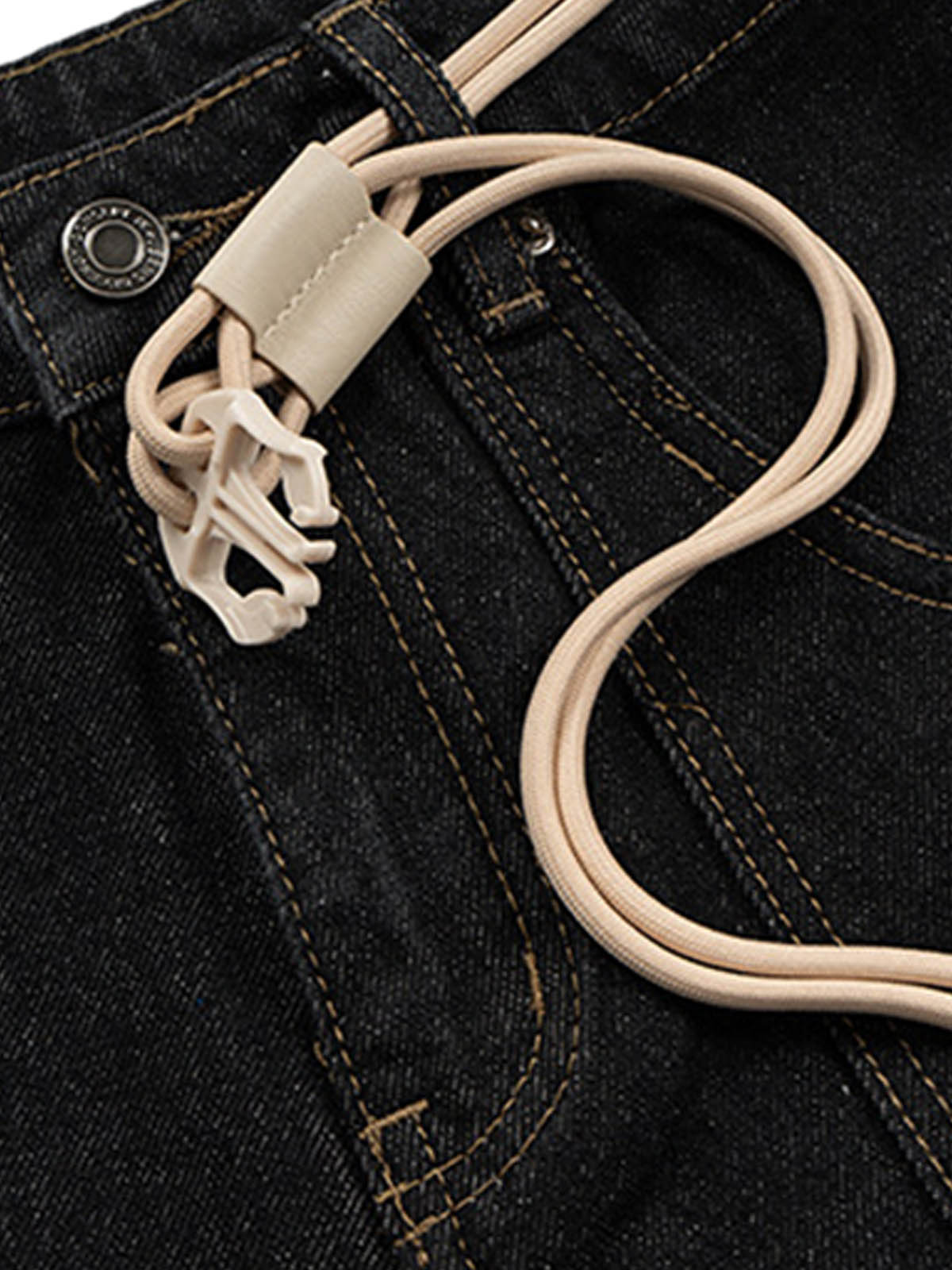 Cleanfit Buckle Belt Baggy Jeans - Goatlv